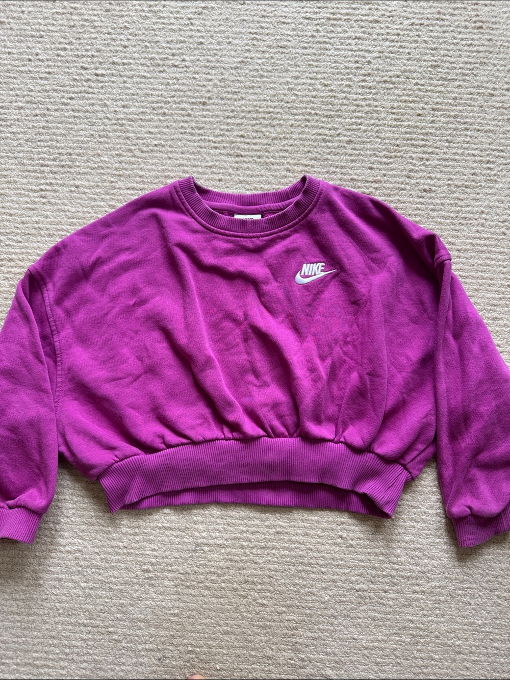 Nike Kids Magenta Cropped Sweatshirt